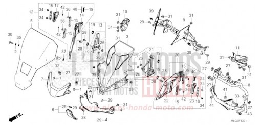 GAINE DE PROTECTION AVANT (CRF1100A2/A4/AL2/AL4/D2/D4/DL2/DL4) CRF1100A2N de 2022